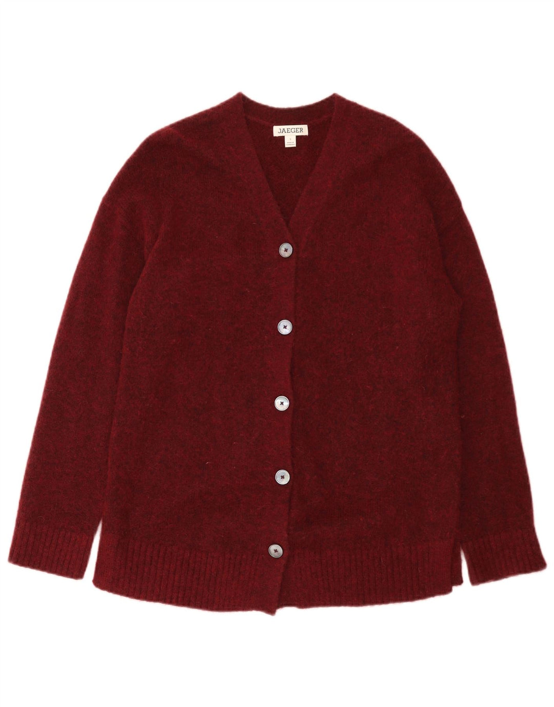 Jaeger Damen-Cardigan-Pullover, Gr. 10, klein, Burgunderrot, Polyamid