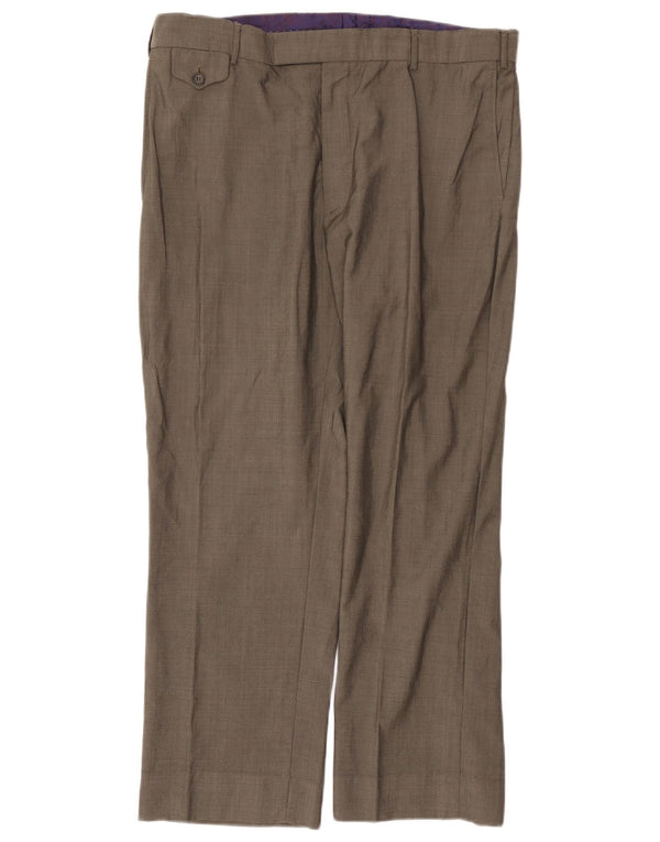 Vintage Mens Straight Suit Trousers W36 L28 Grey