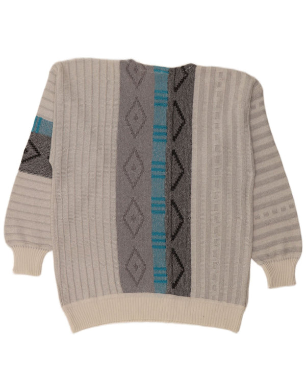 Jockey Herren-Pullover mit Rundhalsausschnitt, groß, grau, geometrisches Acryl