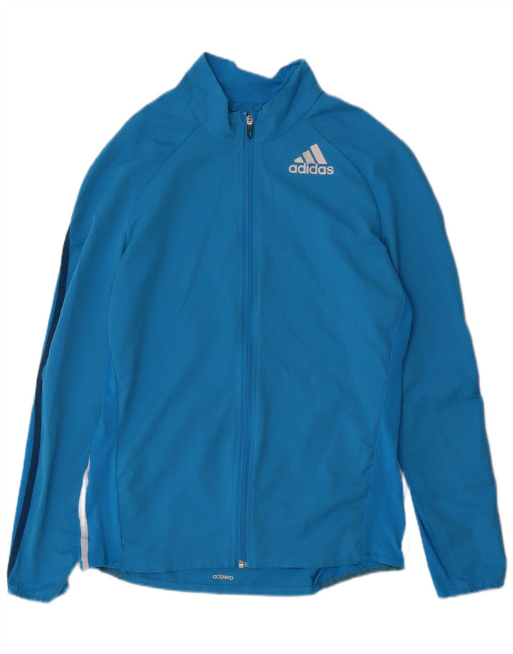 Adidas Herren Adizero Trainingsanzug Top Jacke Großes Blaues Polyester
