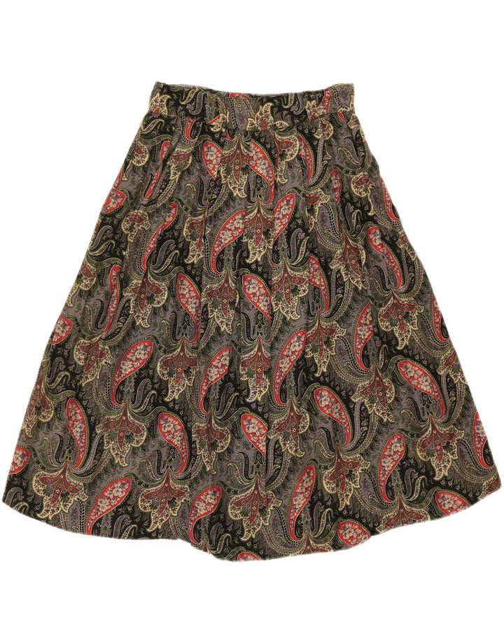 VINTAGE Womens A-Line Skirt W27 Small  Multicoloured Paisley Wool Vintage Vintage and Second-Hand Vintage from Messina Hembry 