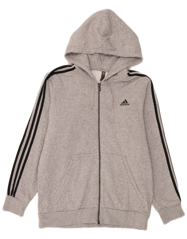Adidas Mens Zip Hoodie Sweater Large Grey Sports
