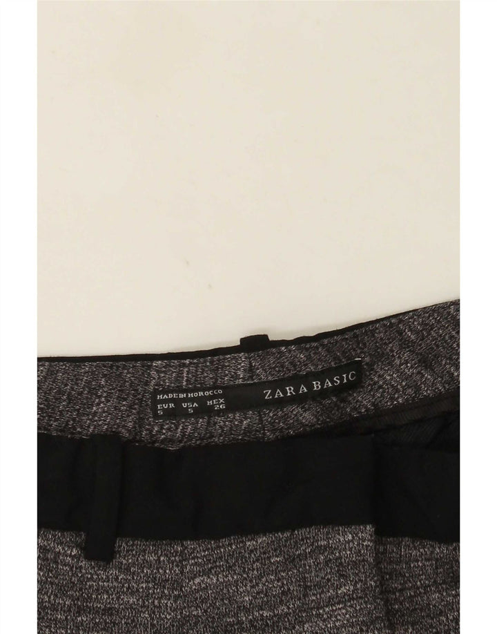 Zara Damen-PEGged-Cropped-Hose, Größe S, W26, L23, Grau meliert