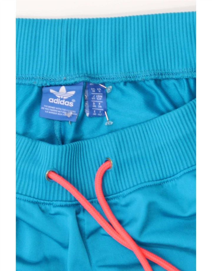 Adidas Damen Sportshorts UK 10 Small Blau Polyester