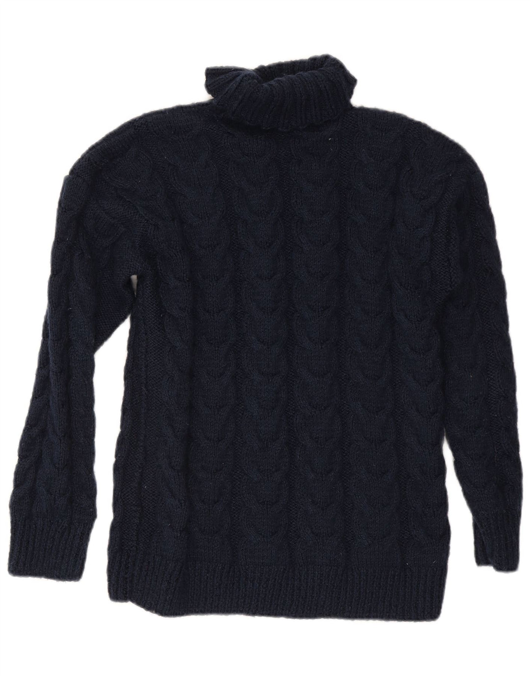 Vintage Damen Rollkragenpullover Pullover UK 16 Groß Marineblau