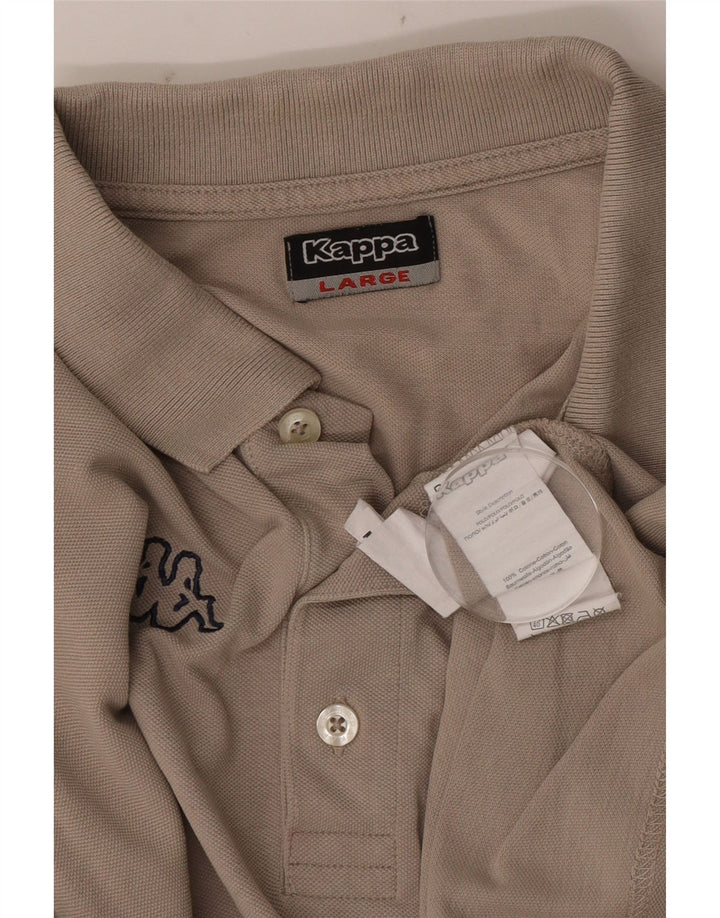 KAPPA Herren-Poloshirt, groß, graue Baumwolle