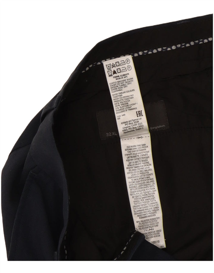 Marks & Spencer Maßgeschneiderte, gerade Anzughose für Herren, W32, L35, Marineblau