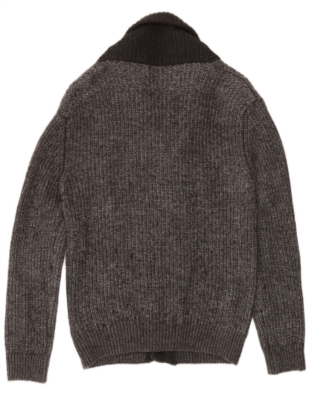Zara Herren-Strickjacke, groß, grau geflecktes Acryl