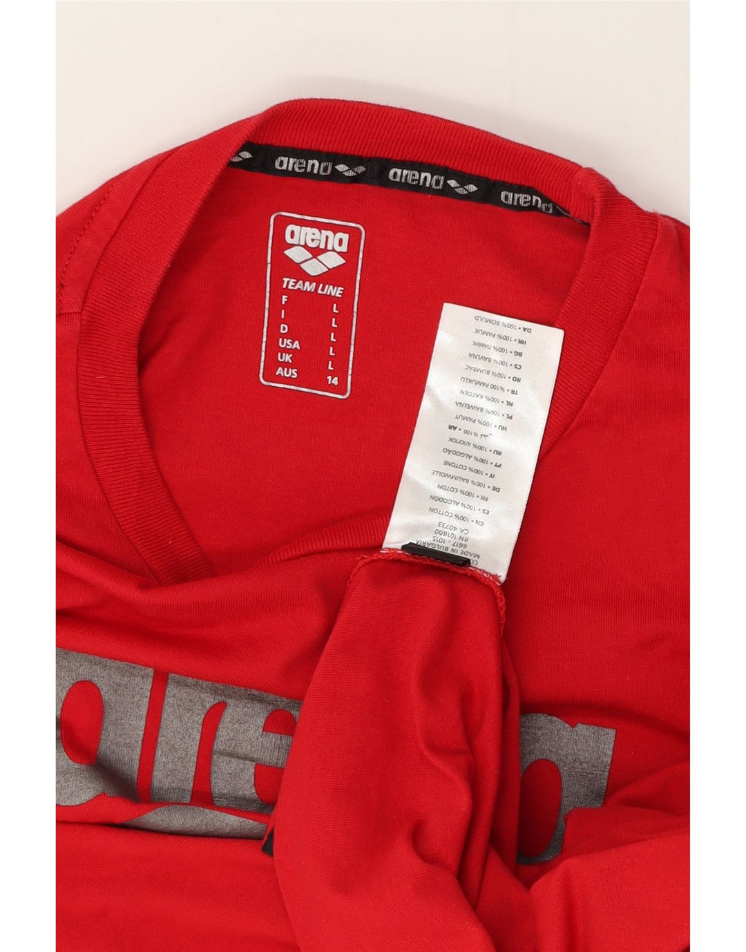 Arena Herren-T-Shirt mit Grafik, Größe L, aus roter Baumwolle