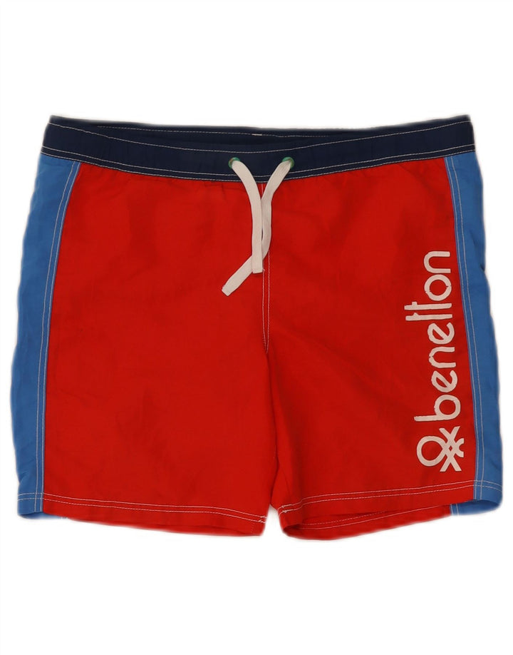 Benetton Jungen-Cami-Top mit Grafik, 10–11 Jahre, XL, rotes Farbblock-Polyester