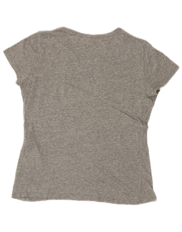 Levi's Womens Graphic T-Shirt Top UK 12 Mittelgrau gefleckte Baumwolle