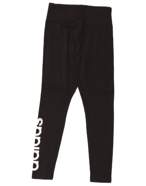 Adidas Damen Graphic Slim Fit Leggings UK 8/10 Small Schwarz Baumwolle