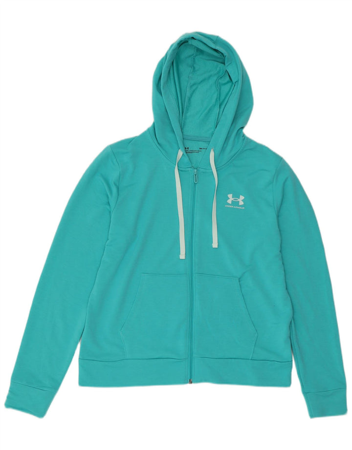 UNDER ARMOUR Damen-Pullover mit übergroßem Reißverschluss und Kapuze, UK 10, Größe S, Türkis