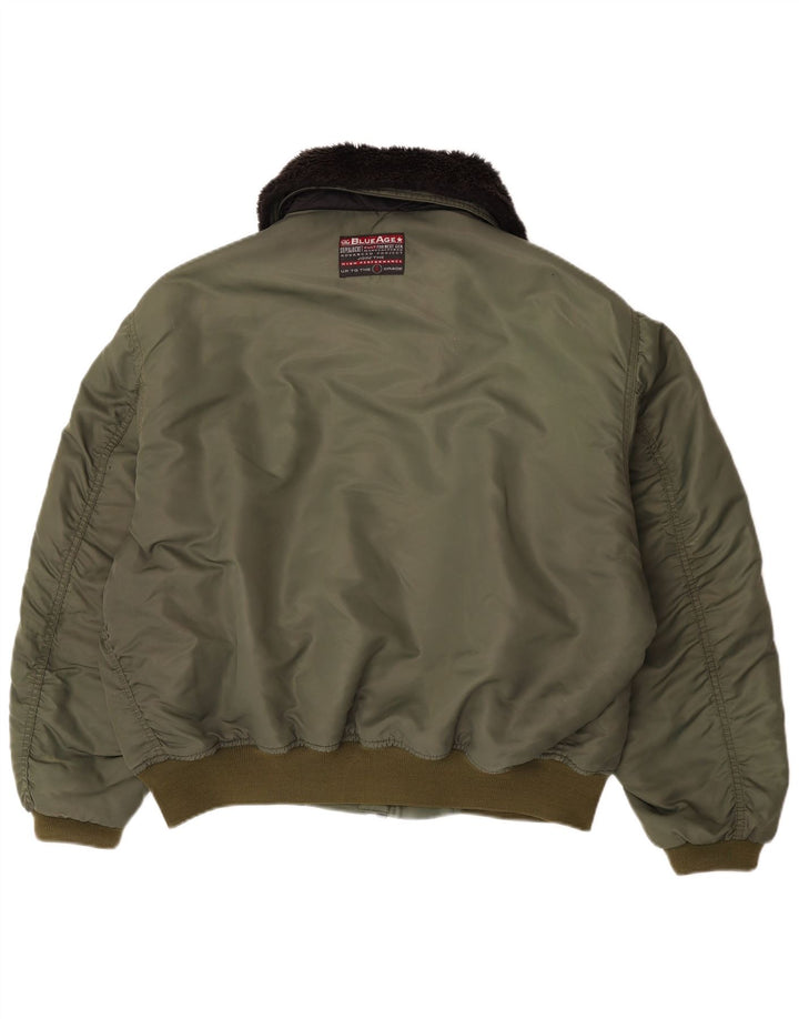 Carrera Herren Bomberjacke UK 40 Large Khaki Colourblock Polyamid