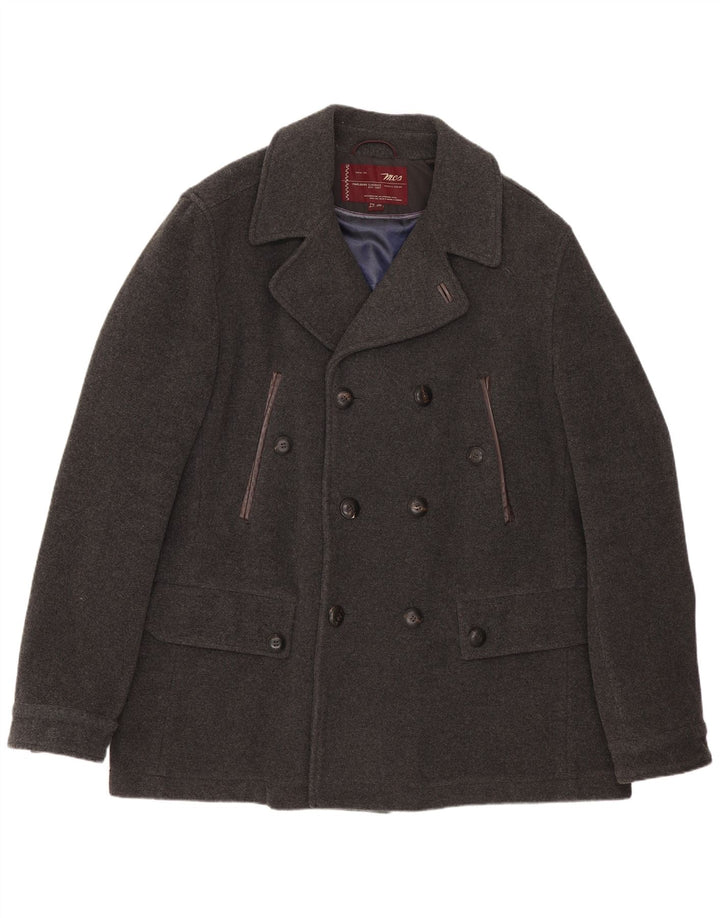 Marlboro Classics Herren Pea Coat EU 56 3XL Graue Wolle