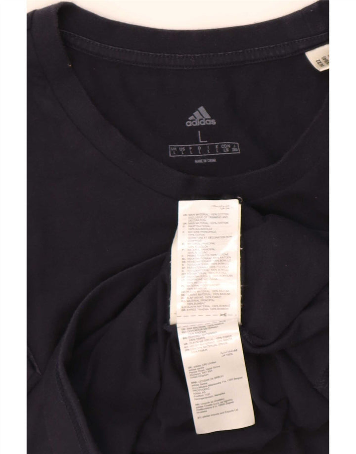 Adidas Herren T-Shirt Top Large Marineblau Baumwolle