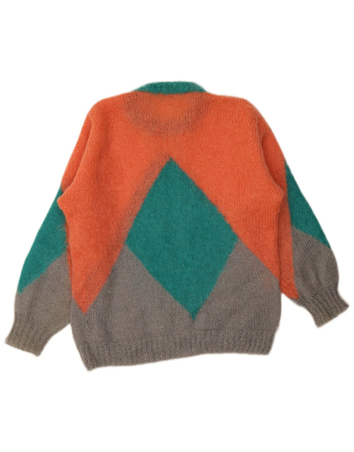 Vintage Damen Pullover mit Rundhalsausschnitt XL Mehrfarbig Geometrisch
