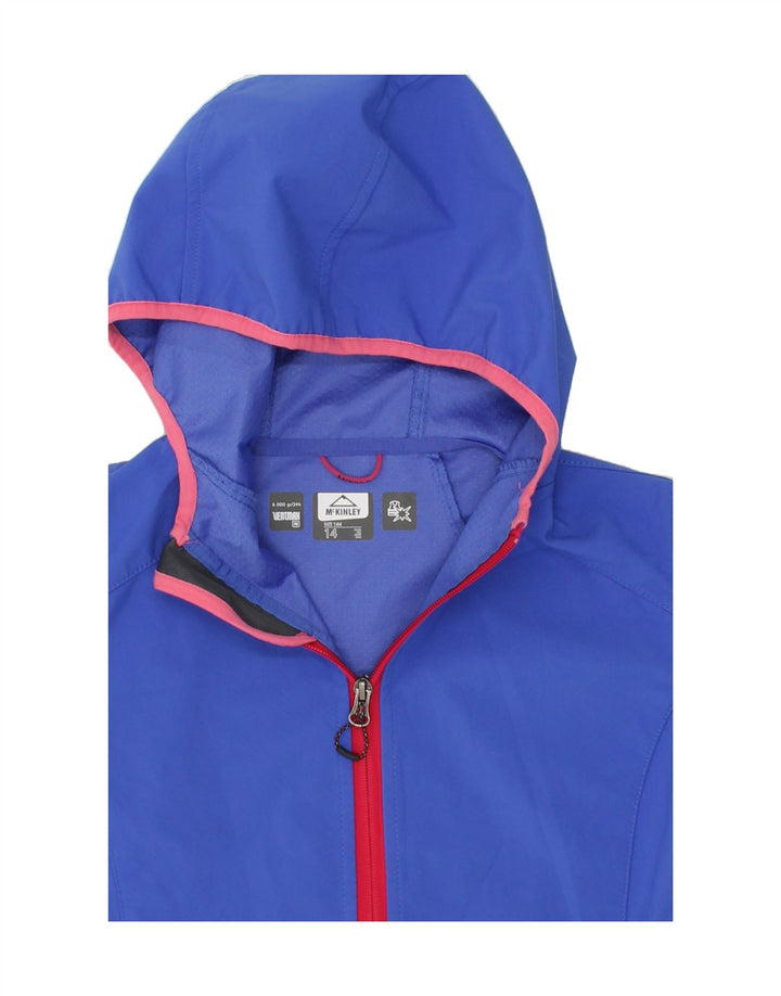 MC KINLEY Girls Hooded Tracksuit Top Jacket 13-14 Years Blue Polyester Vintage MC Kinley and Second-Hand MC Kinley from Messina Hembry 