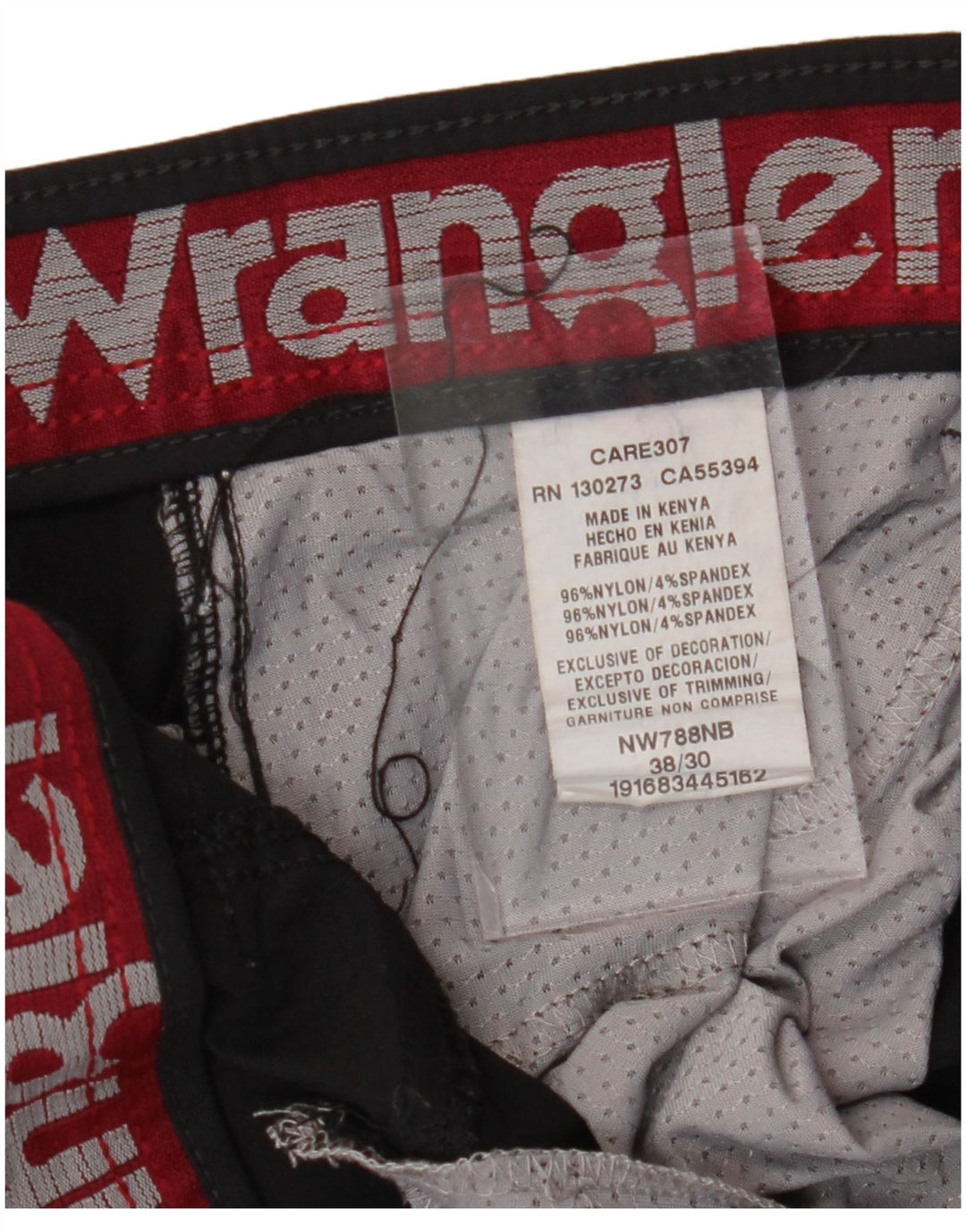 WRANGLER Gerade Cargohose für Herren, W38, L30, schwarzes Nylon