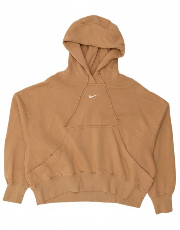 Nike Damen-Pullover mit übergroßem Kapuzenpullover, Gr. 10, Größe S, Beige, Baumwolle