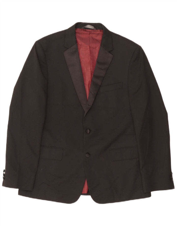 Marks & Spencer Herren-Blazer mit 2 Knöpfen, Gr. 42, Größe L, Schwarz, Polyester