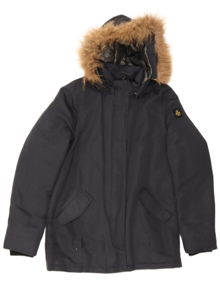 Refrigiwear Wattierte Damenjacke mit Kapuze, UK 16, Größe L, Marineblau, Polyester