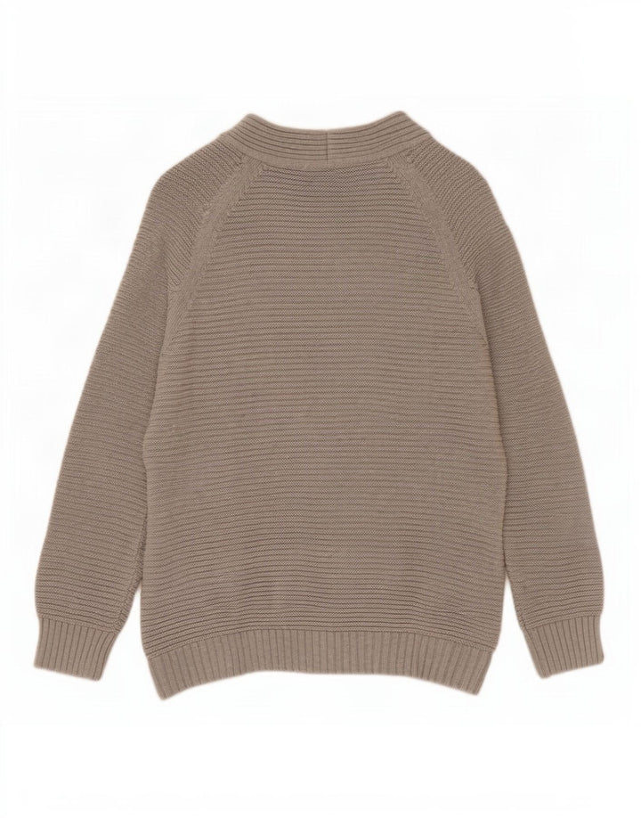 Hobbs Offener Damen-Cardigan-Pullover UK 14 Mittelgraue Baumwolle