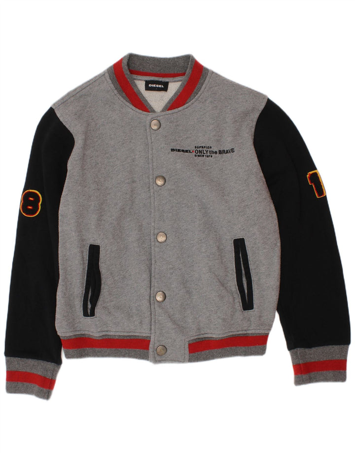 Diesel Boys Graphic Varsity Jacket 7–8 Jahre Grauer Farbblock