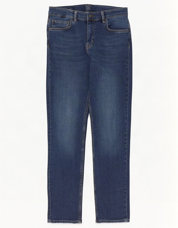 Crew Clothing Damen Straight Jeans UK 10 Small W30 L30 Blaue Baumwolle
