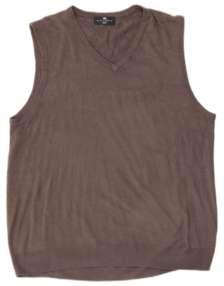 Marks & Spencer Herren Blue Harbor Vest Tank Top XL Grau Acryl