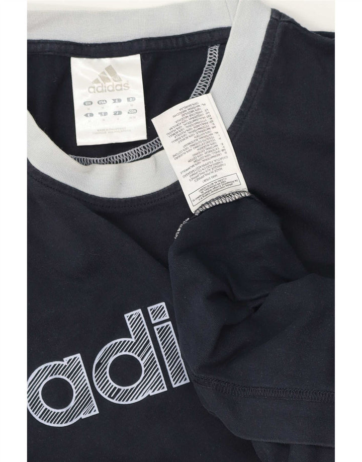 Adidas Herren-T-Shirt mit Grafik, mittelgroß, marineblau, Baumwolle