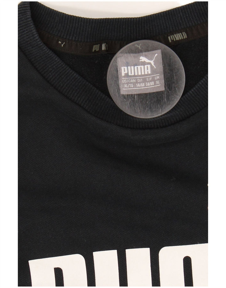 PUMA Mens Graphic Sweatshirt Jumper XL Black Cotton