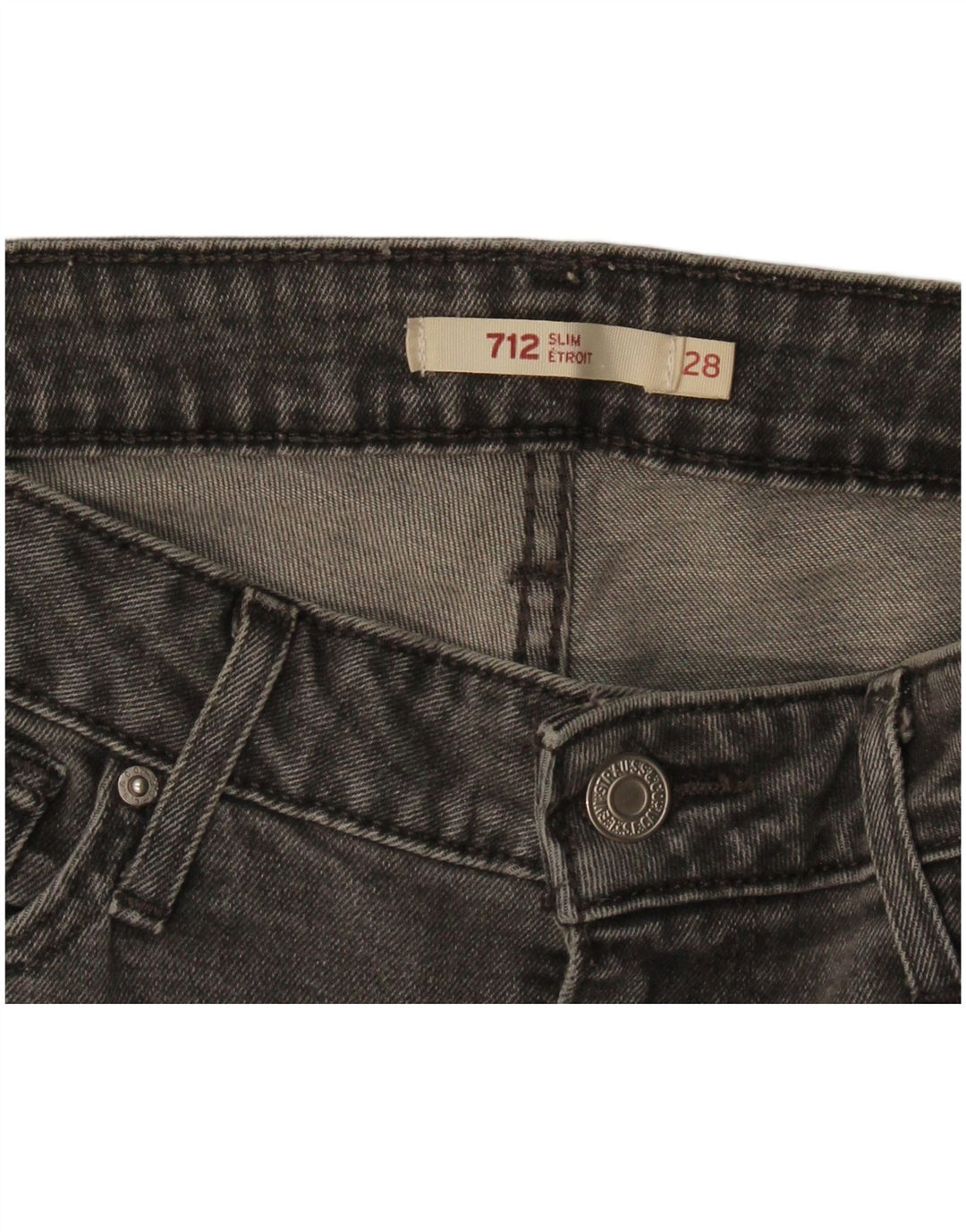 Levi's Damen 712 Slim Jeans W28 L26 Grau