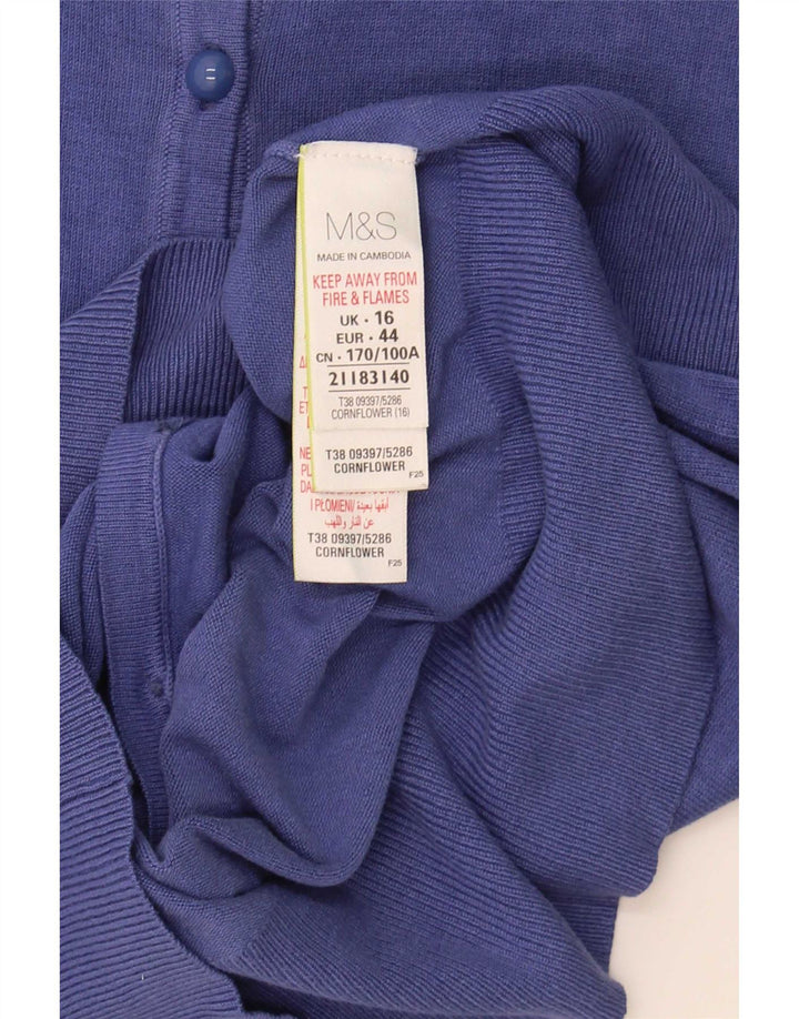 Marks & Spencer Damen-Cardigan-Pullover UK 16 Große blaue Viskose