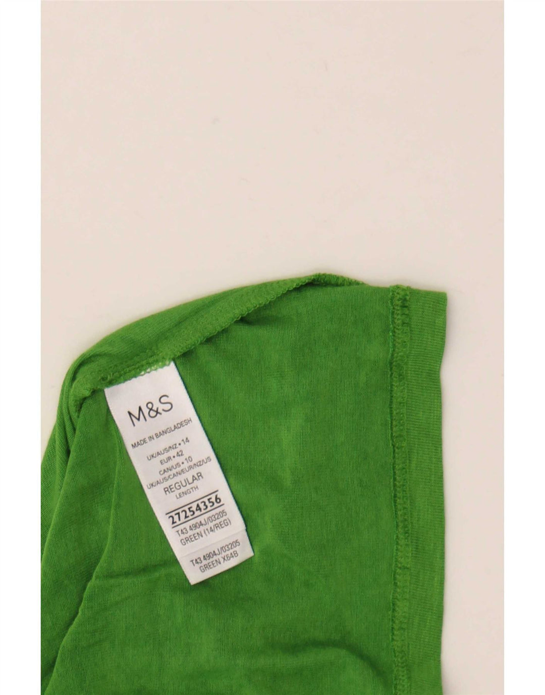Marks & Spencer Damen-Oberteil, langärmlig, Gr. 44, Grün, geflecktes Modal