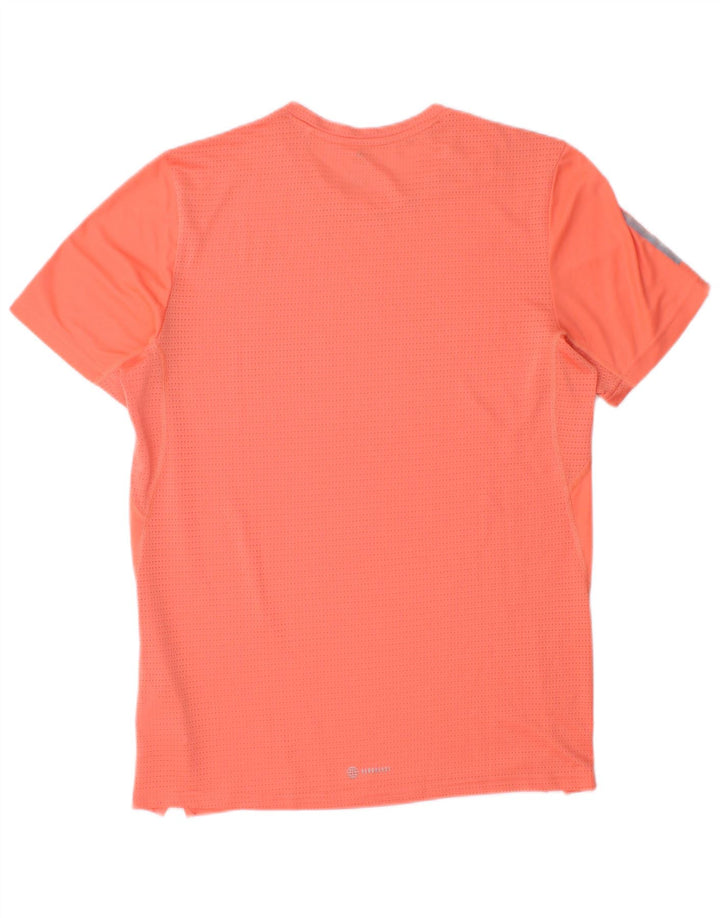 Adidas Herren Lauf-T-Shirt Top Small Orange Polyester