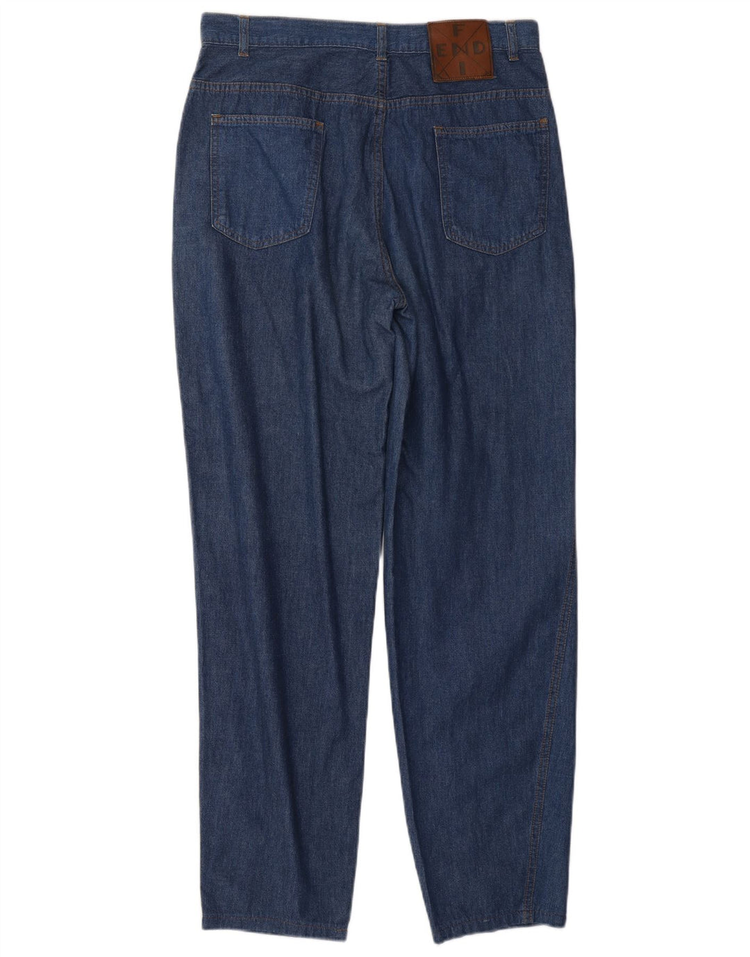 FENDI Damen High Waist Tapered Jeans IT 46 Large W30 L29 Blue Classic