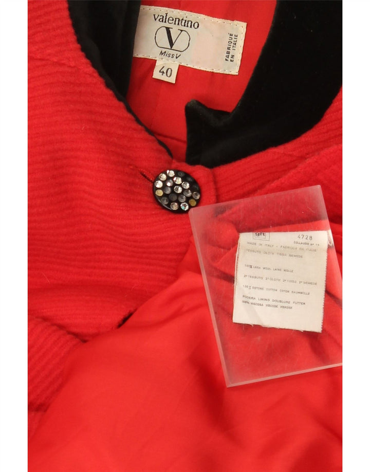 Valentino Damen Übergroßer Mantel IT 40 Kleine rote Colourblock-Wolle