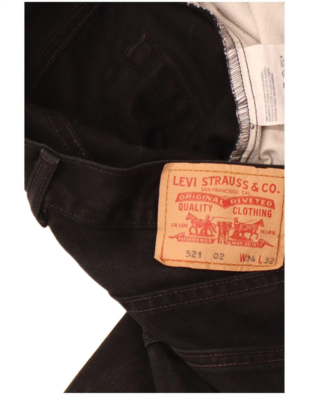 LEVI'S Herren 521 Denim Shorts W 34 Large Schwarz Baumwolle