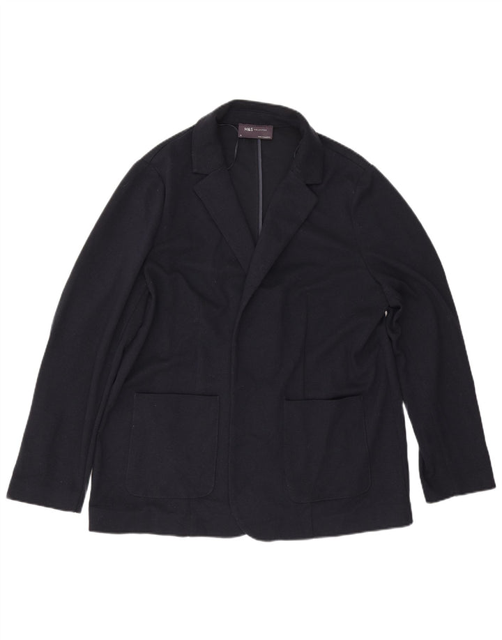 Marks & Spencer Offene Damen-Blazerjacke UK 16 Large Marineblau Polyester