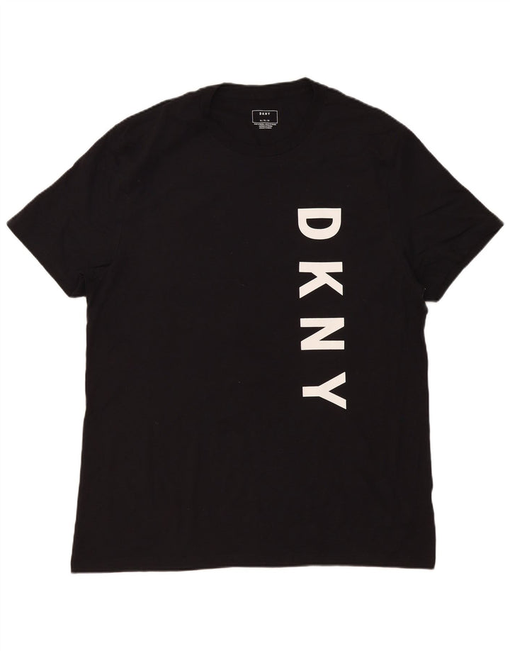 Dkny Herren Grafik T-Shirt Top XL Schwarz Baumwolle