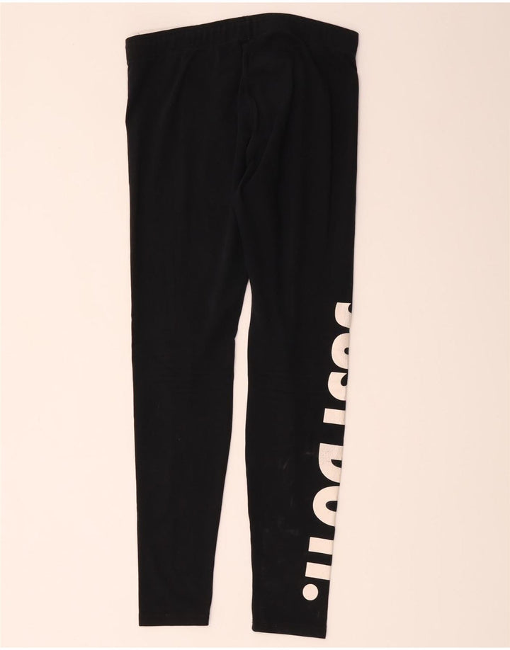 Nike Womens Graphic Leggings UK 12 Mittelschwarze Baumwolle