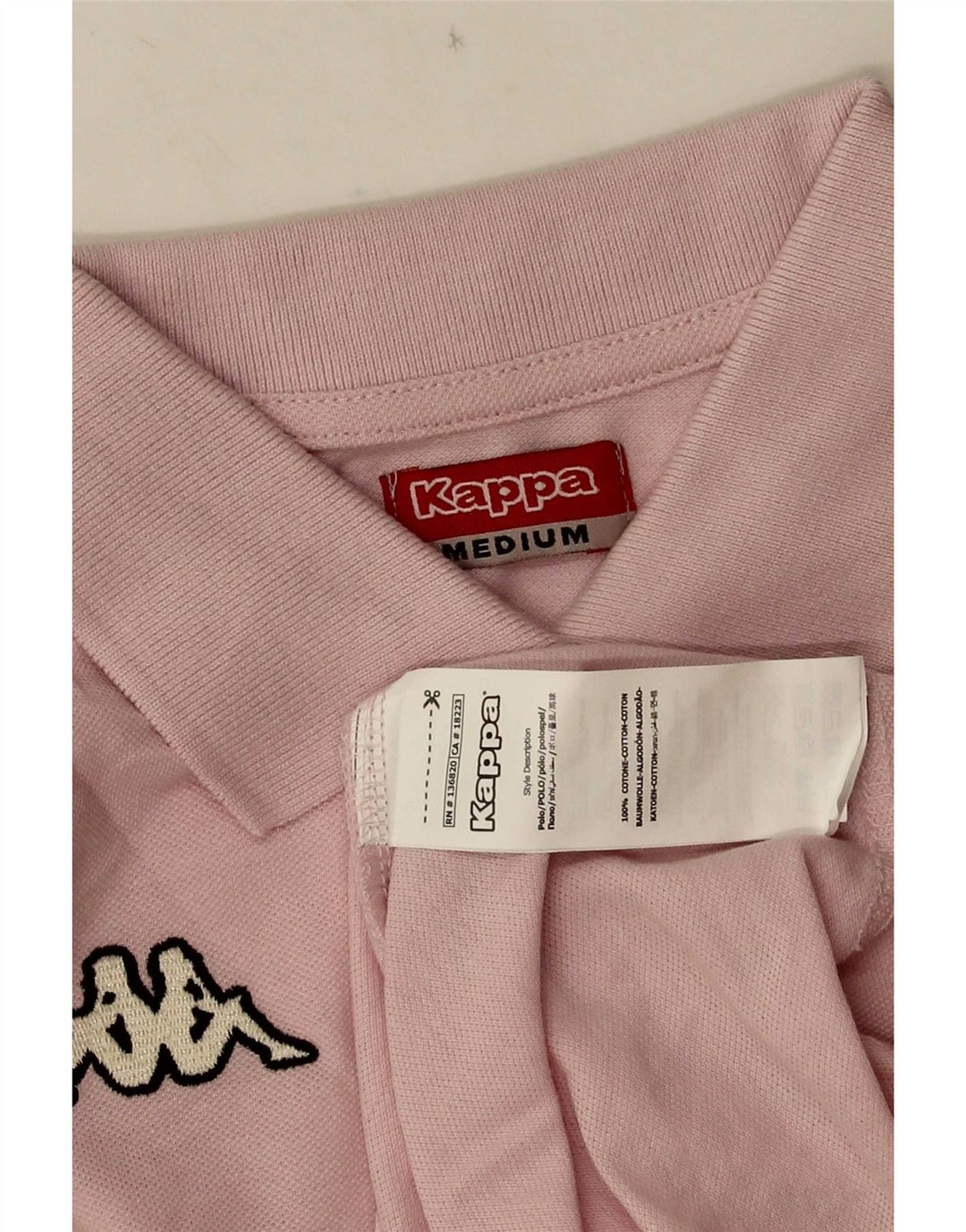 Kappa Damen Poloshirt UK 12 Mittelrosa Baumwolle