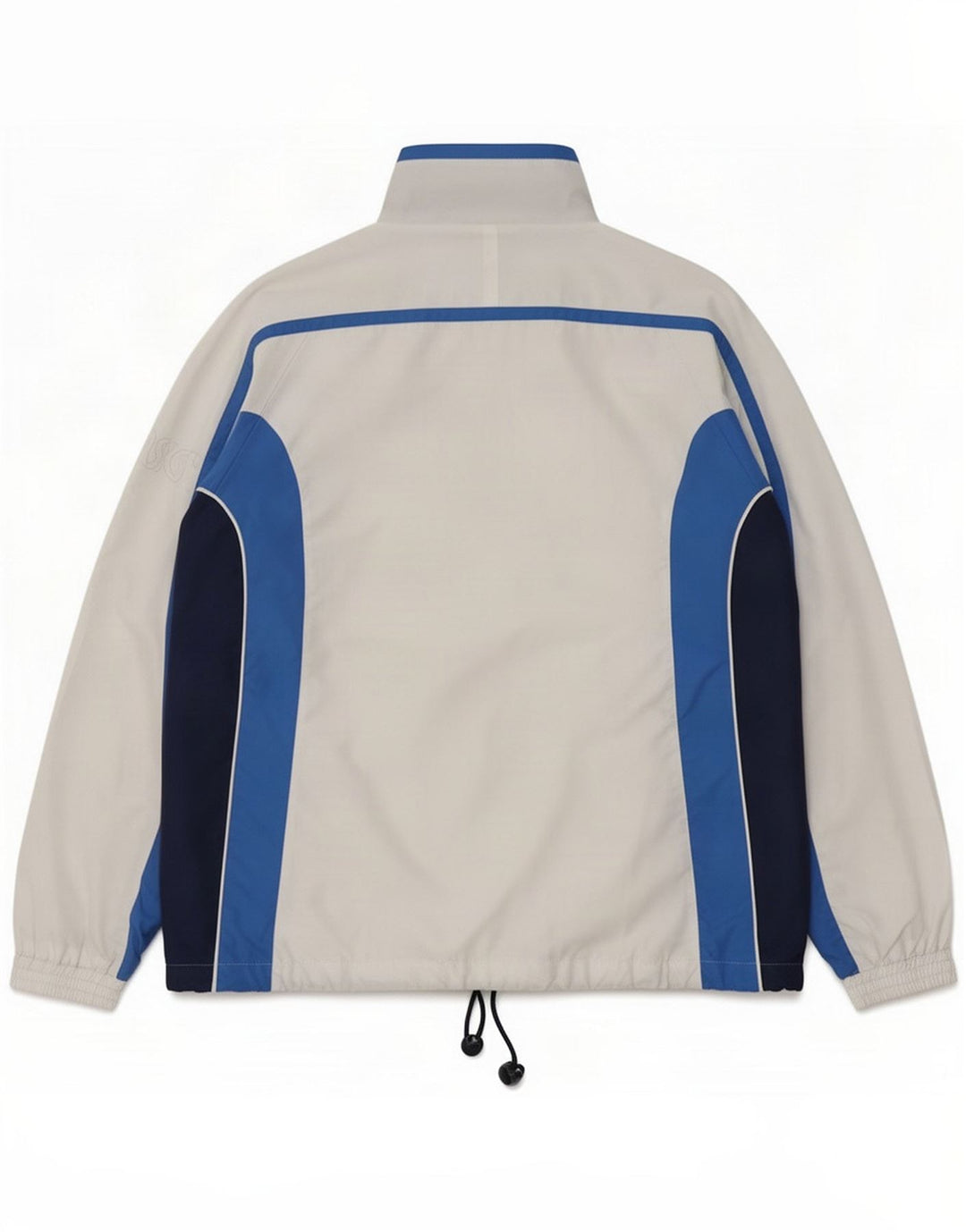 Asics Herren-Trainingsanzug-Topjacke, groß, weißes Farbblock-Polyester