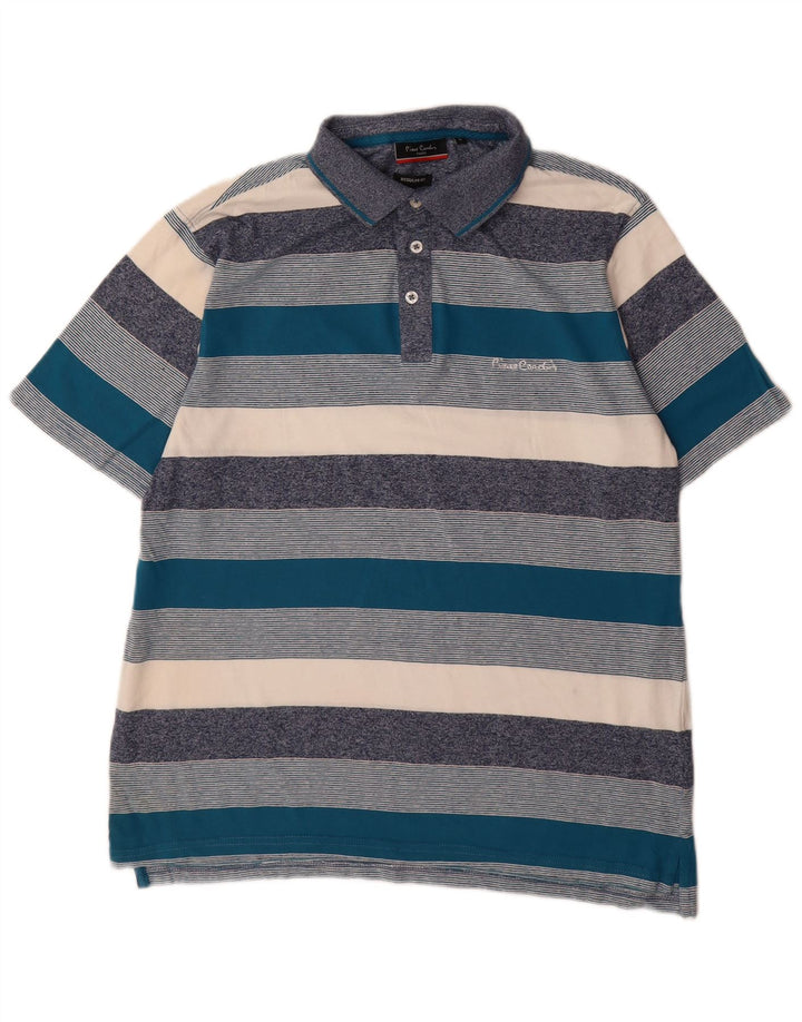 Pierre Cardin Herren-Poloshirt mit normaler Passform, groß, mehrfarbig, gestreift