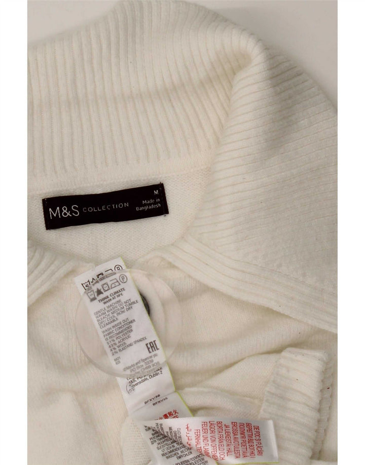 Marks & Spencer Damen-Cardigan-Pullover UK 14 Mittelweißes Polyester
