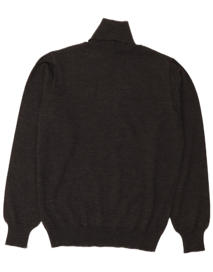 IL GRANCHIO Herren-Rollkragenpullover aus mittelgrauer Wolle