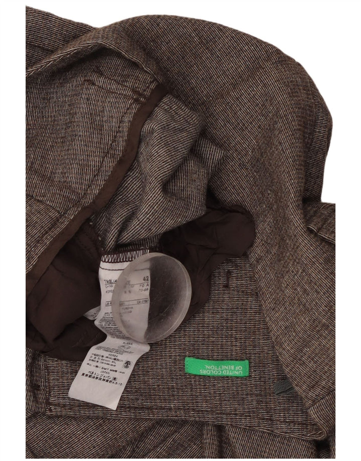 BENETTON Damen Freizeitshorts IT 42 Medium W30 Graue Wolle