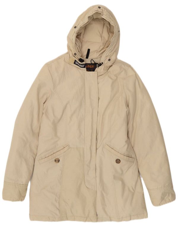 Woolrich Wattierter Damenmantel mit Kapuze UK 14 Medium Off White