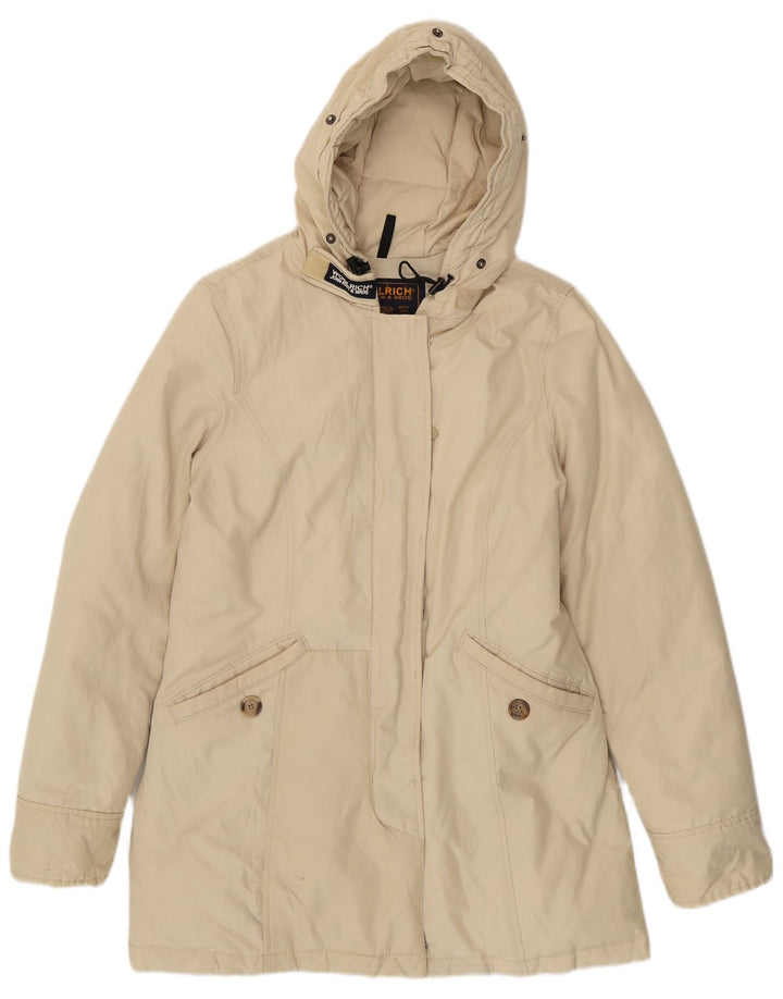 Woolrich Wattierter Damenmantel mit Kapuze UK 14 Medium Off White